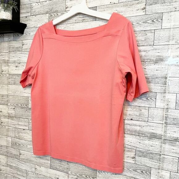 LL BEAN Women's Pink Short Sleeve Knit Top, Size XL - Picture 4 of 16